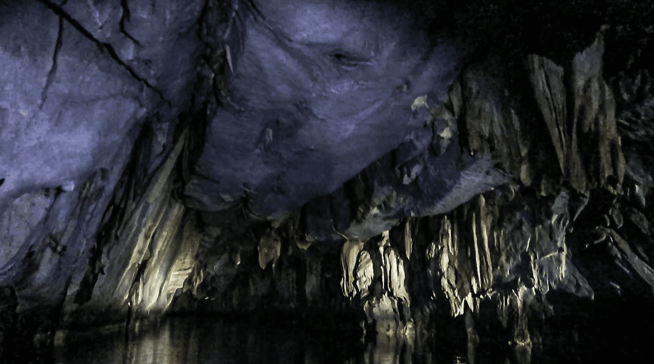 puerto princesa underground river rock formations stalagmites and stalagtites in palawan philippines